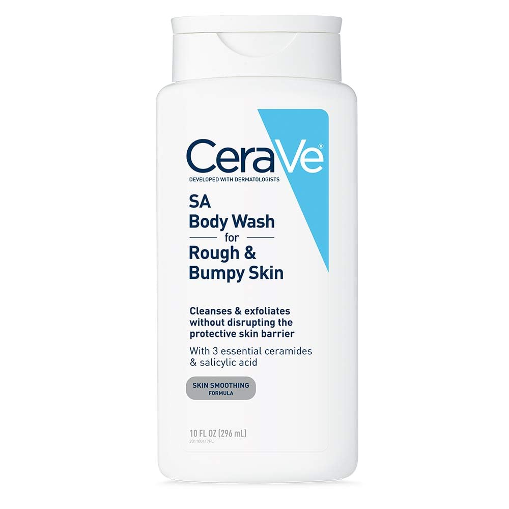 CeraVe Body Wash with Salicylic Acid, Fragrance Free Body Wash to Exfoliate Rough and Bumpy Skin, Allergy Tested, 10 Ounce - 24hrsmart