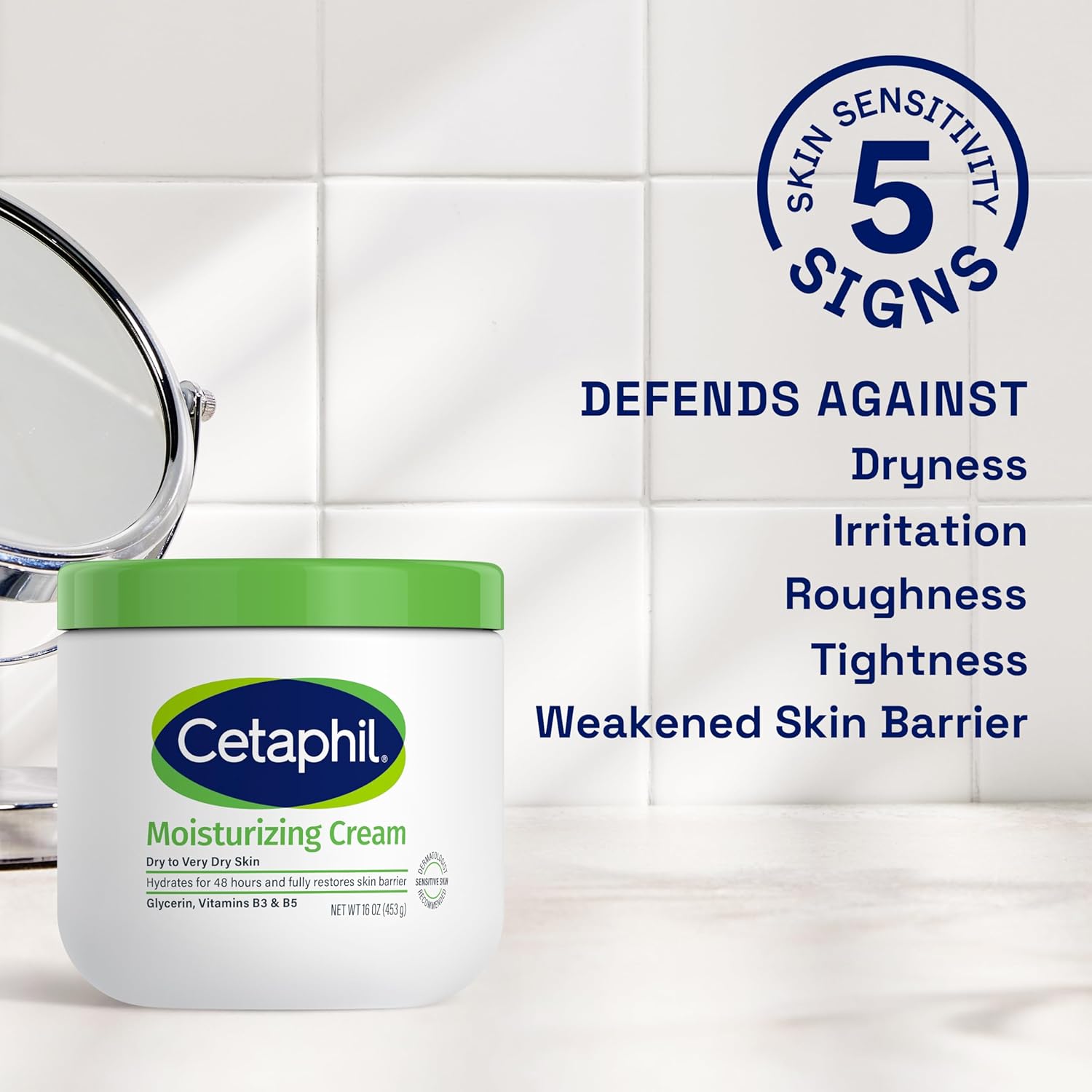 Cetaphil Body Moisturizer, Hydrating Moisturizing Cream for Dry to Very Dry, Sensitive Skin, NEW 20 oz, Fragrance Free, Non - Comedogenic, Non - Greasy - 24hrsmart