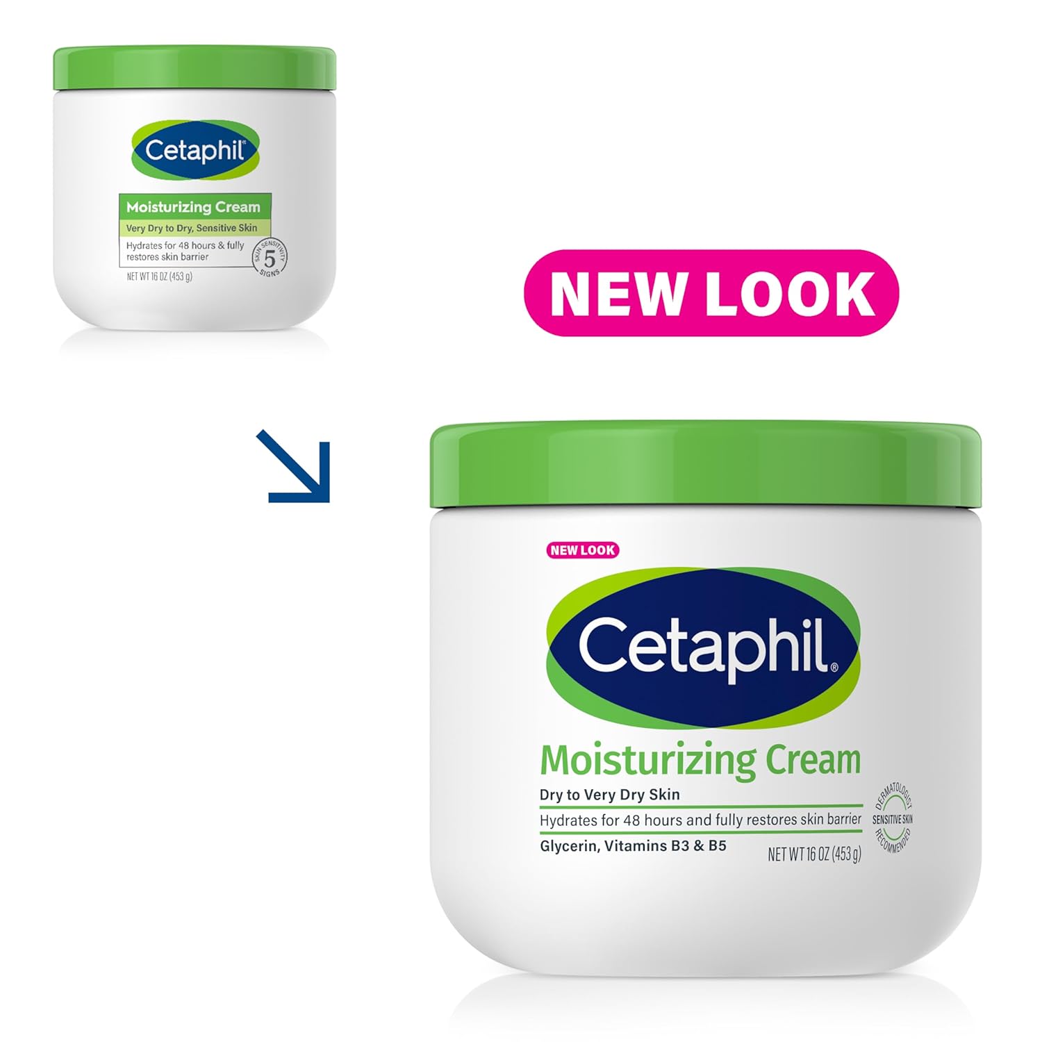 Cetaphil Body Moisturizer, Hydrating Moisturizing Cream for Dry to Very Dry, Sensitive Skin, NEW 20 oz, Fragrance Free, Non - Comedogenic, Non - Greasy - 24hrsmart
