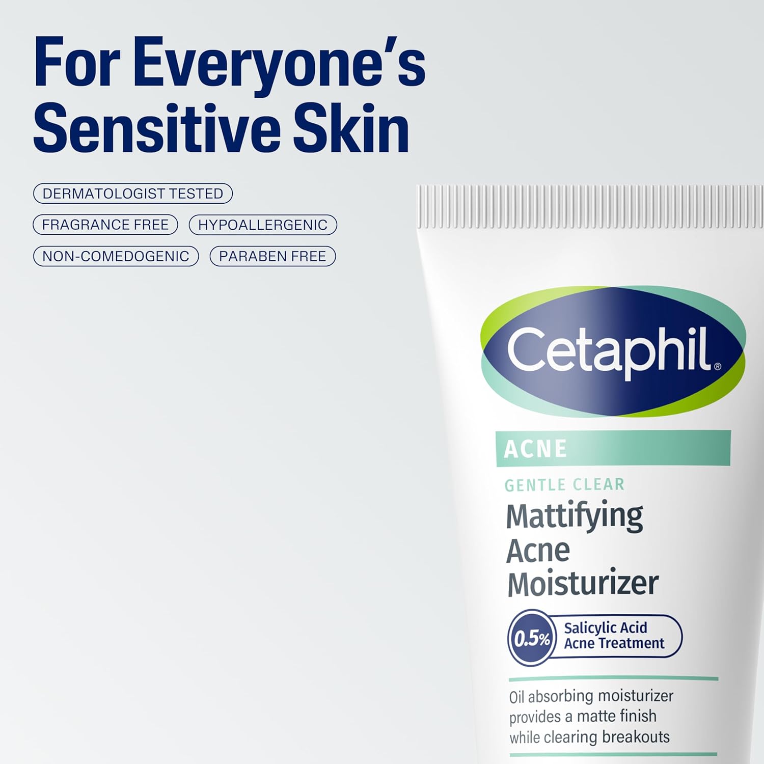 Cetaphil Face Moisturizer, Gentle Clear Mattifying Acne Moisturizer With 0.5% Salicylic Acid, Hydrates and Treats Sensitive Acne Prone Skin, Skin Care for Sensitive Skin, 3oz - 24hrsmart
