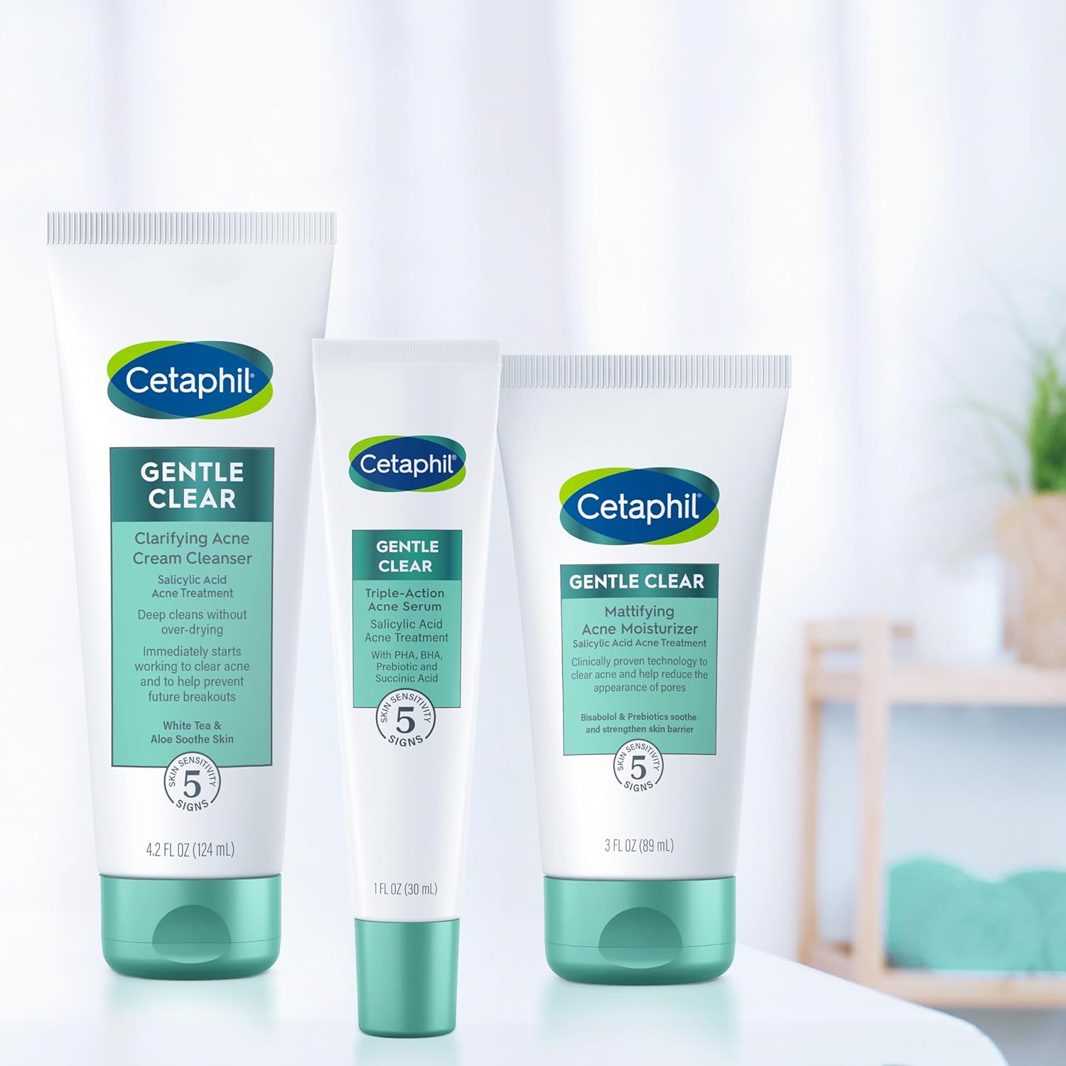 Cetaphil Face Moisturizer, Gentle Clear Mattifying Acne Moisturizer With 0.5% Salicylic Acid, Hydrates and Treats Sensitive Acne Prone Skin, Skin Care for Sensitive Skin, 3oz - 24hrsmart
