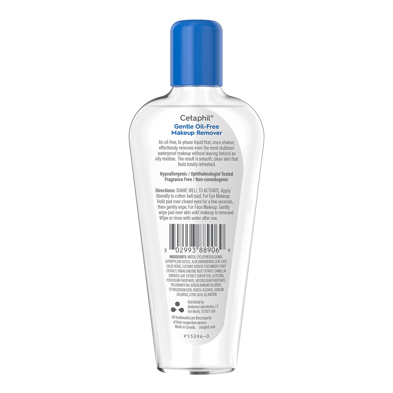 Cetaphil Gentle Waterproof Makeup Remover, Oil - Free Formula Suitable for Sensitive Skin, 6.0 Fluid Ounce - 24hrsmart