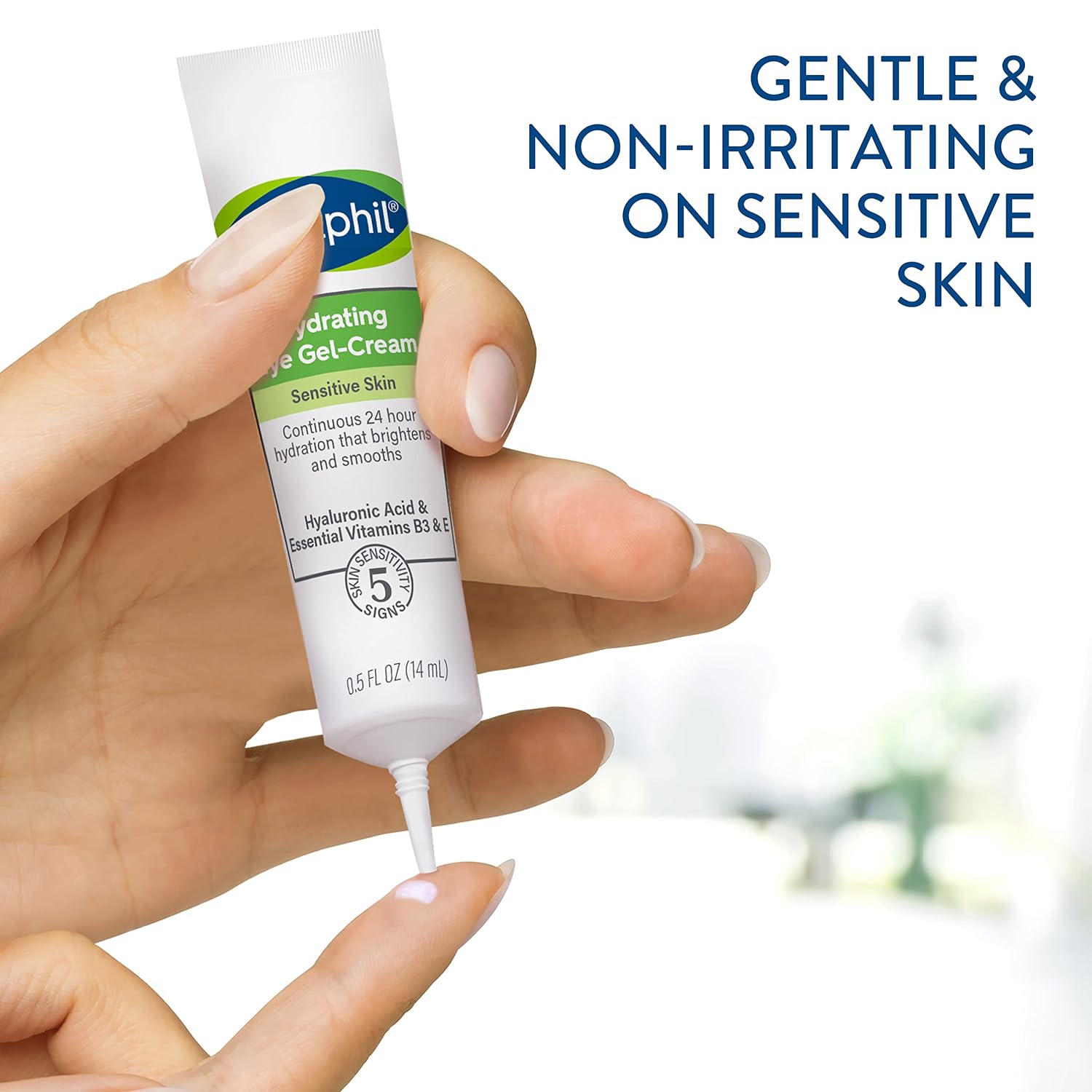 Cetaphil Hydrating Eye Gel - Cream, With Hyaluronic Acid, 0.5 fl oz, Brightens and Smooths Under Eyes, 24 Hour Hydration for All Skin Types, (Packaging May Vary) - 24hrsmart