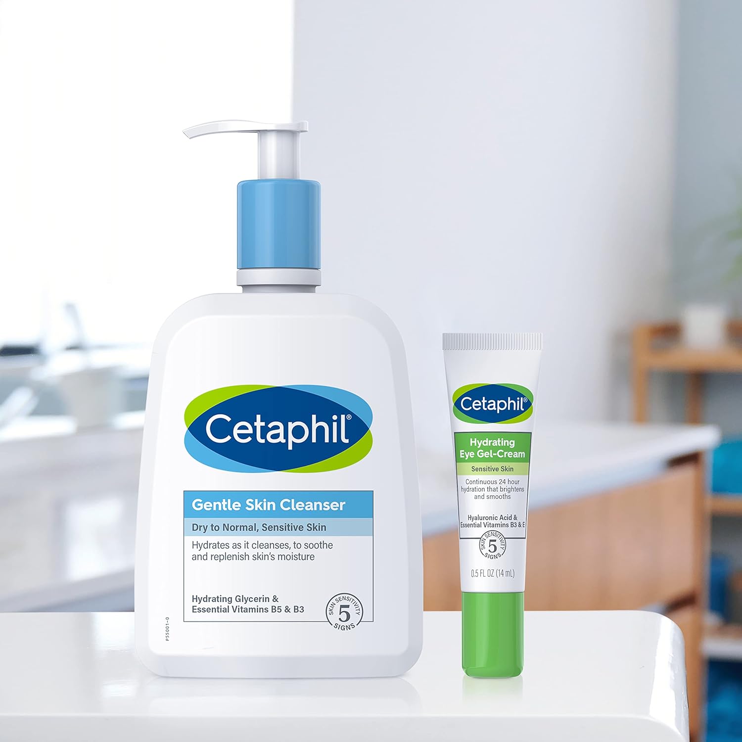 Cetaphil Hydrating Eye Gel - Cream, With Hyaluronic Acid, 0.5 fl oz, Brightens and Smooths Under Eyes, 24 Hour Hydration for All Skin Types, (Packaging May Vary) - 24hrsmart