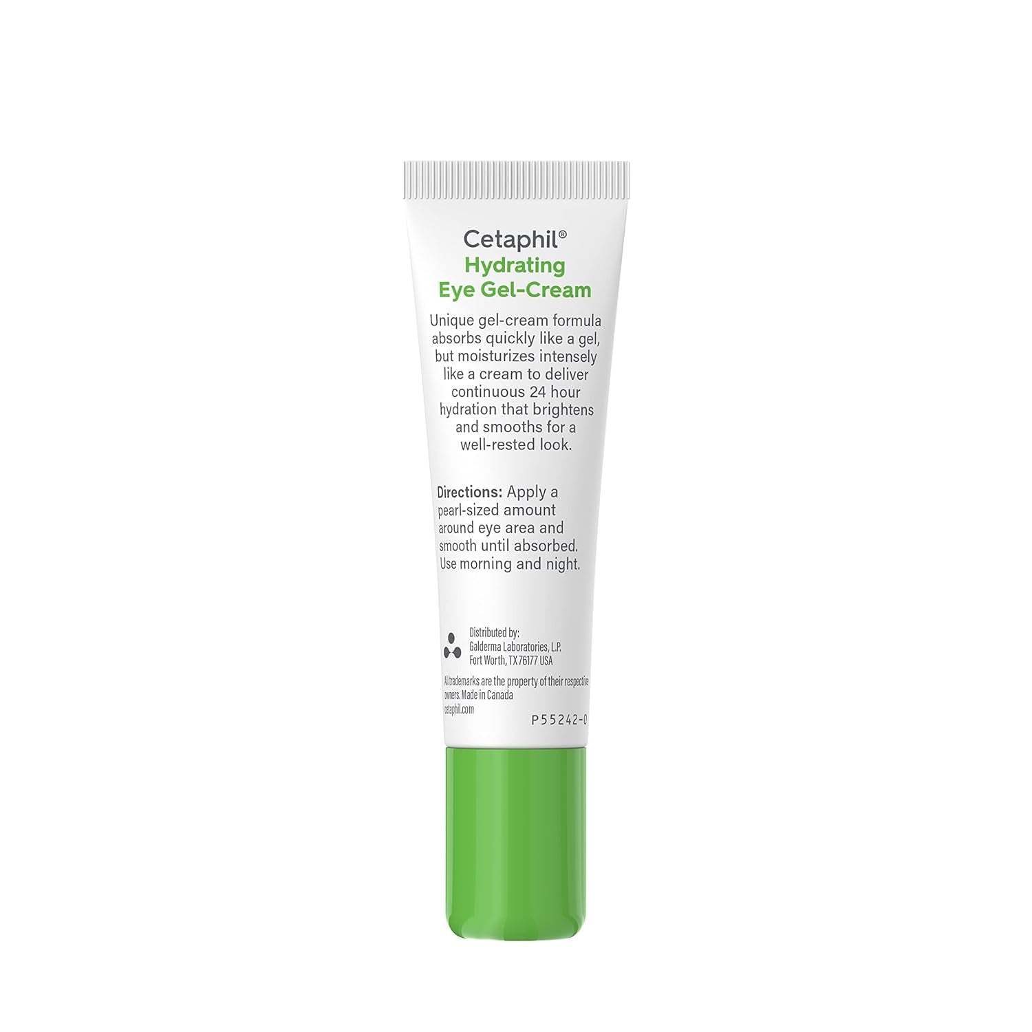 Cetaphil Hydrating Eye Gel - Cream, With Hyaluronic Acid, 0.5 fl oz, Brightens and Smooths Under Eyes, 24 Hour Hydration for All Skin Types, (Packaging May Vary) - 24hrsmart