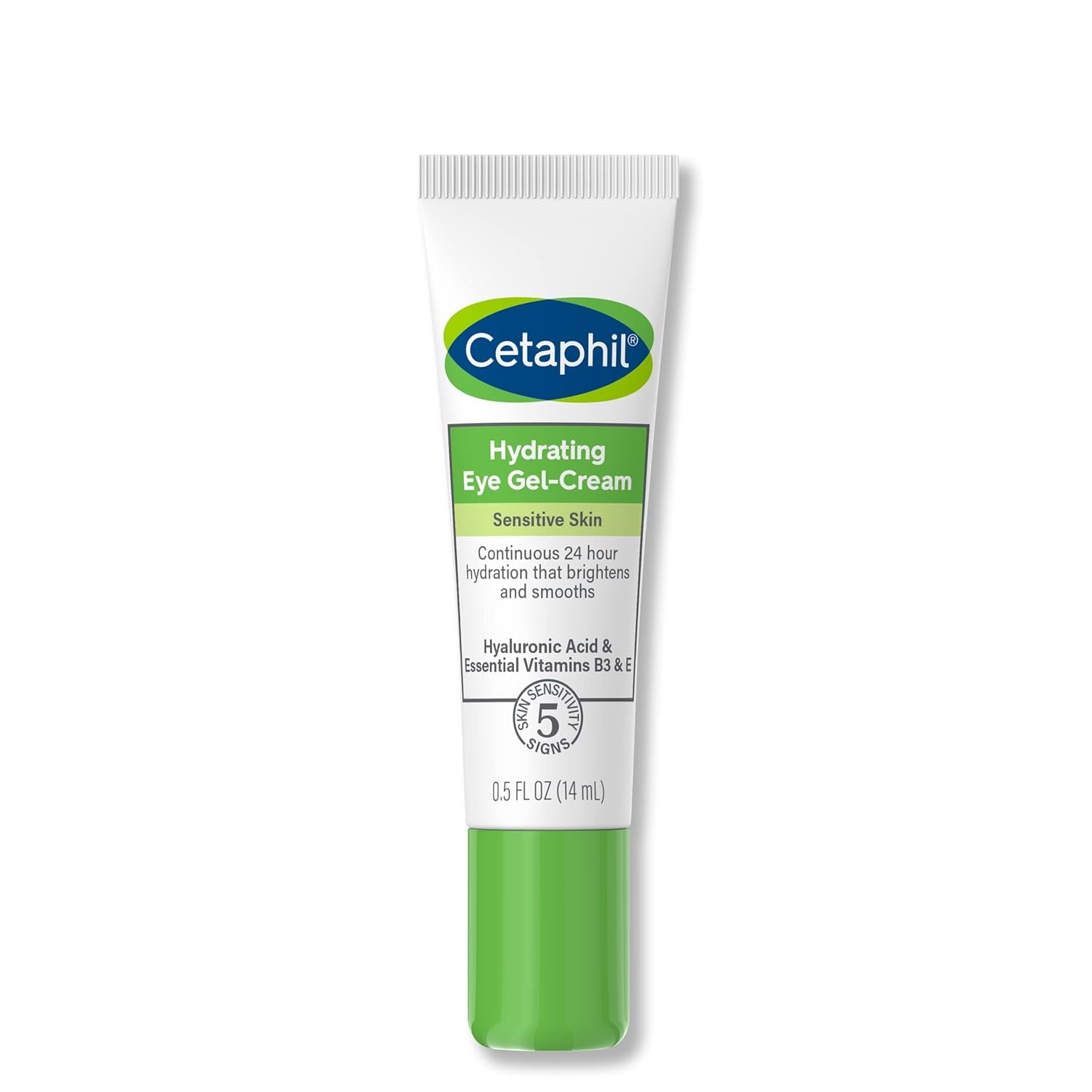 Cetaphil Hydrating Eye Gel - Cream, With Hyaluronic Acid, 0.5 fl oz, Brightens and Smooths Under Eyes, 24 Hour Hydration for All Skin Types, (Packaging May Vary) - 24hrsmart
