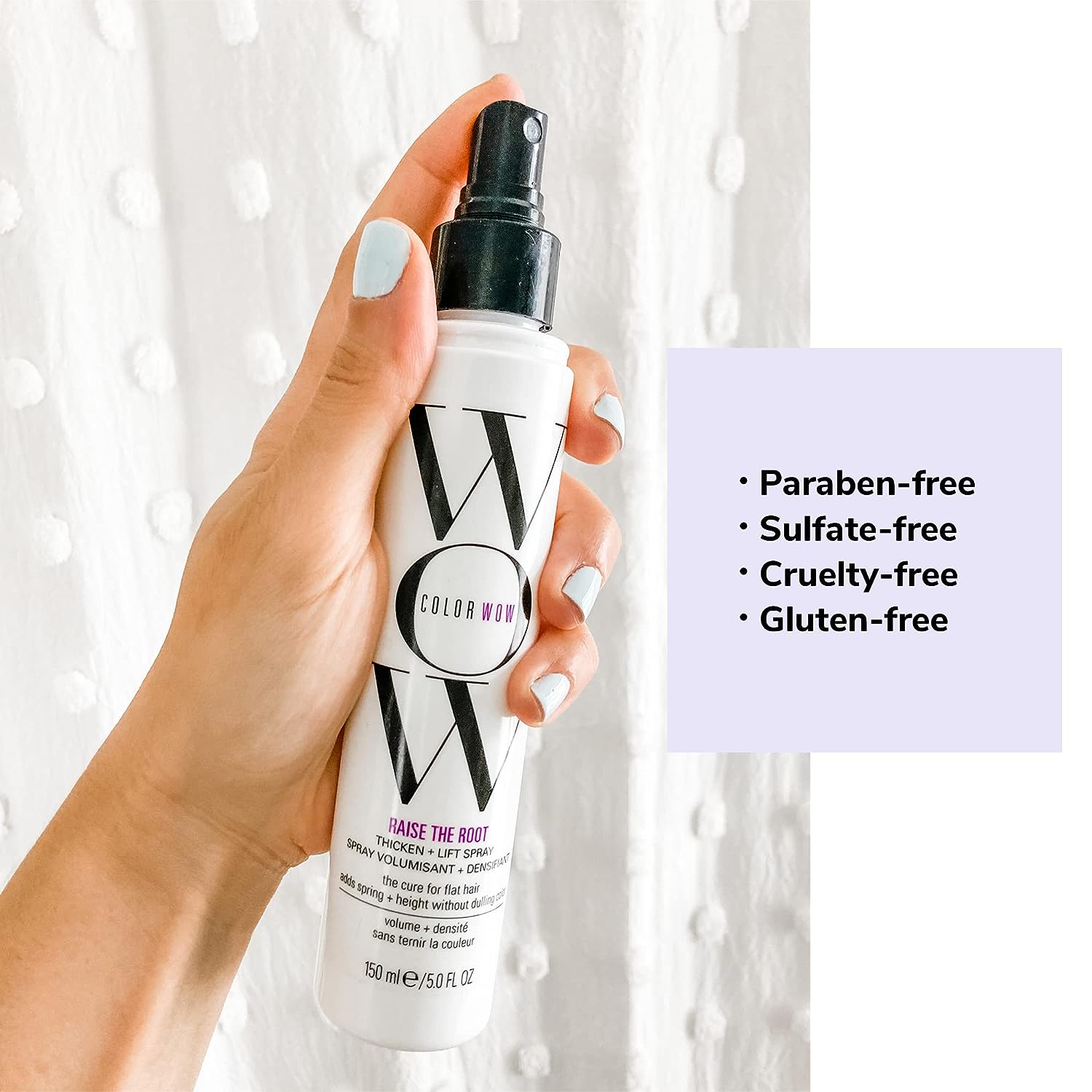 COLOR WOW Raise the Root Thicken + Lift Spray - All - Day Volume for Fine, Flat Hair without dulling color - 24hrsmart