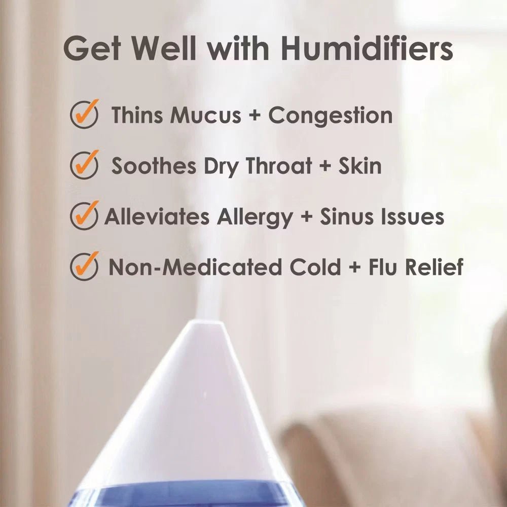Crane Ultrasonic Cool Mist Humidifier 1 Gal Blue Quiet Air - 24hrsmart
