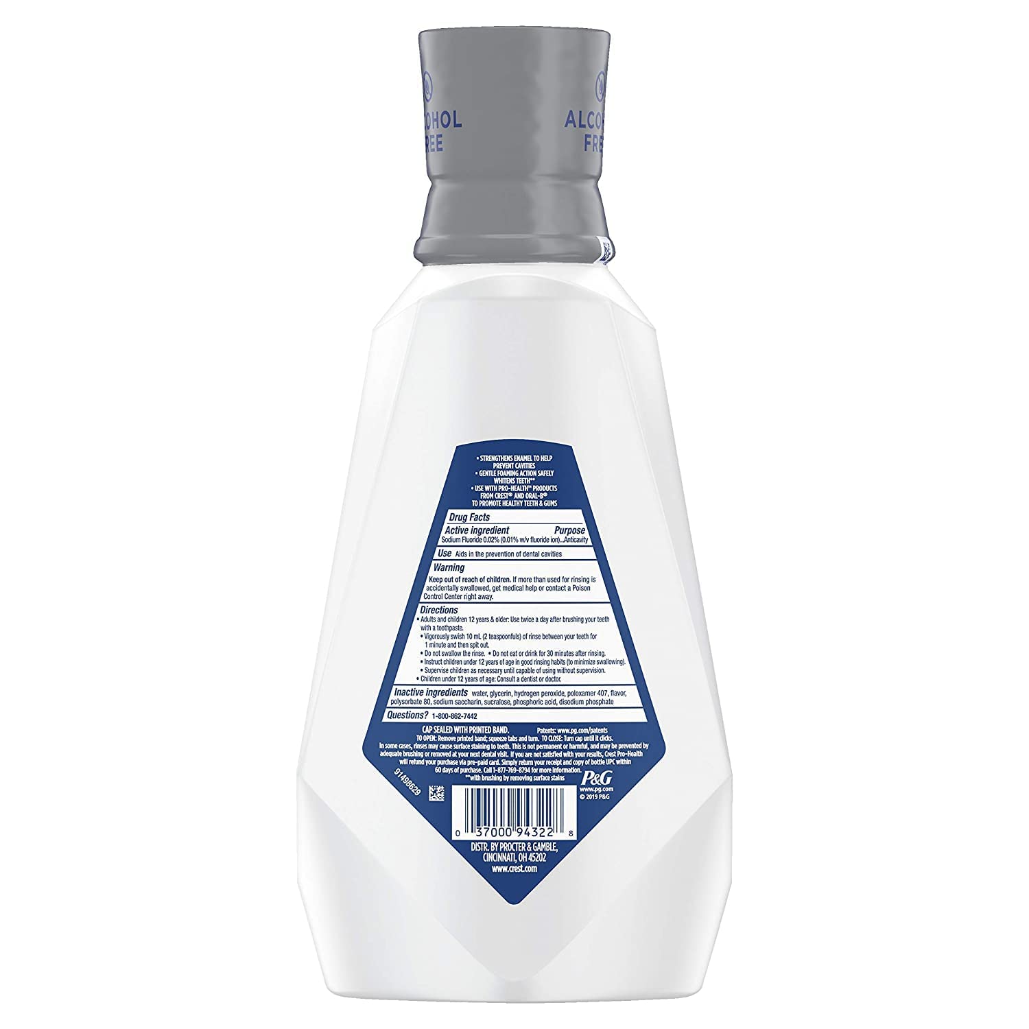 Crest Pro - Health Advanced Mouthwash, Alcohol Free, Extra Whitening, Energizing Mint Flavor, 946 mL (32 fl oz) - 24hrsmart