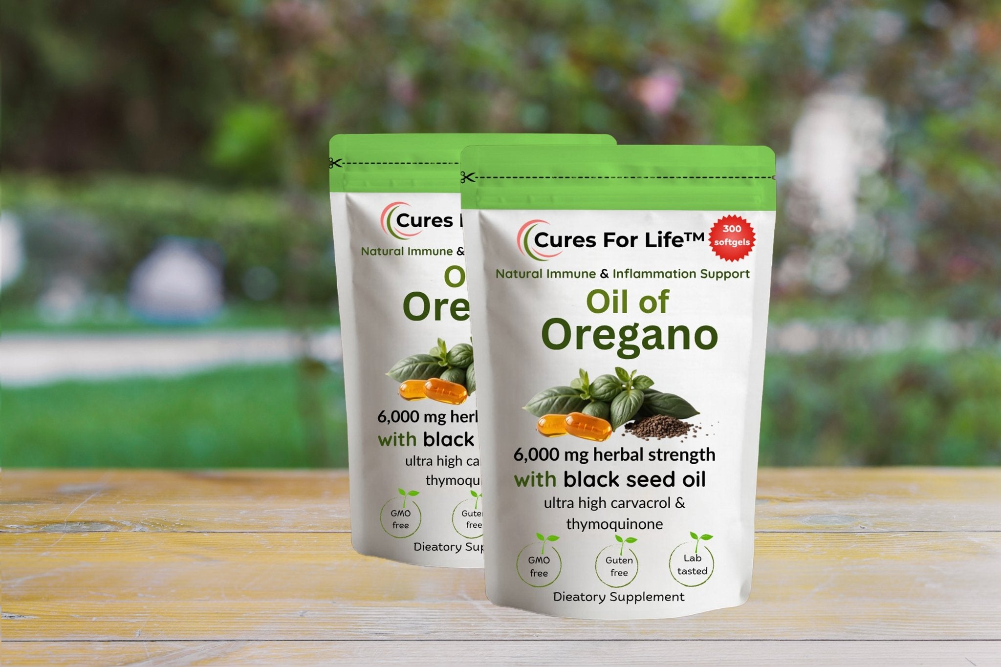 Cures For Life – Oil of Oregano with Black Seed Oil (300 Softgels) - 24hrsmart