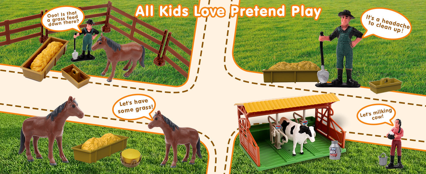 Dwi Dowellin Kids Tractor Toy Farm Playset,Toddlers Farm Vehicle Toys with Light&Sound,69 PCS Farm Toys Set with Farm Animals Fences Farmers for Kids 3-12 Years Old Boys Girls Birthday Gift 24hrsmart