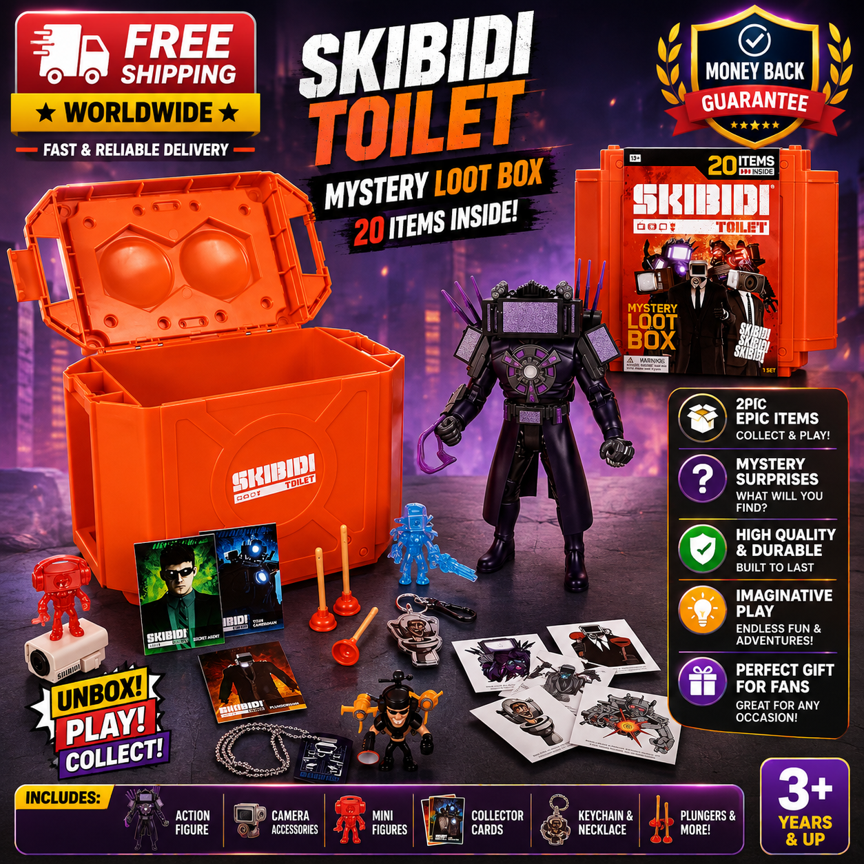 Skibidi Toilet Skibidi Giant Mystery Surprise Loot Box - 24hrsmart