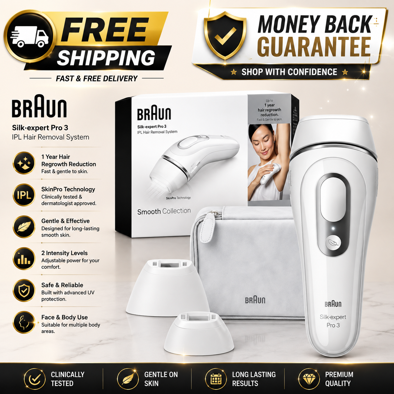 Braun Silk-expert Pro 3 PL3120 IPL Hair Removal System - 24hrsmart