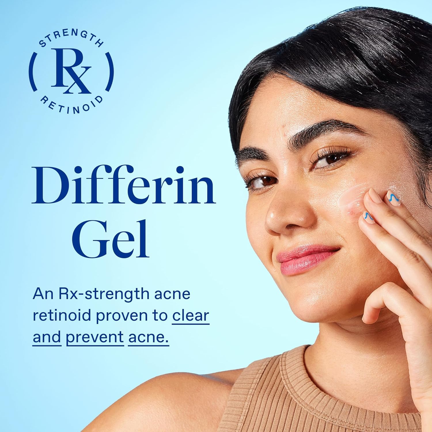 Differin Acne Treatment Gel, 30 Day Supply, Retinoid Treatment for Face with 0.1% Adapalene, Gentle Skin Care for Acne Prone Sensitive Skin, 15g Tube (Packaging May Vary) - 24hrsmart