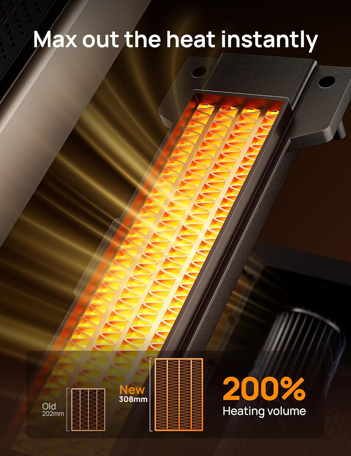 DREO 1500W PTC 25'' Space Heater Solaris Max Silver and Gold - 24hrsmart