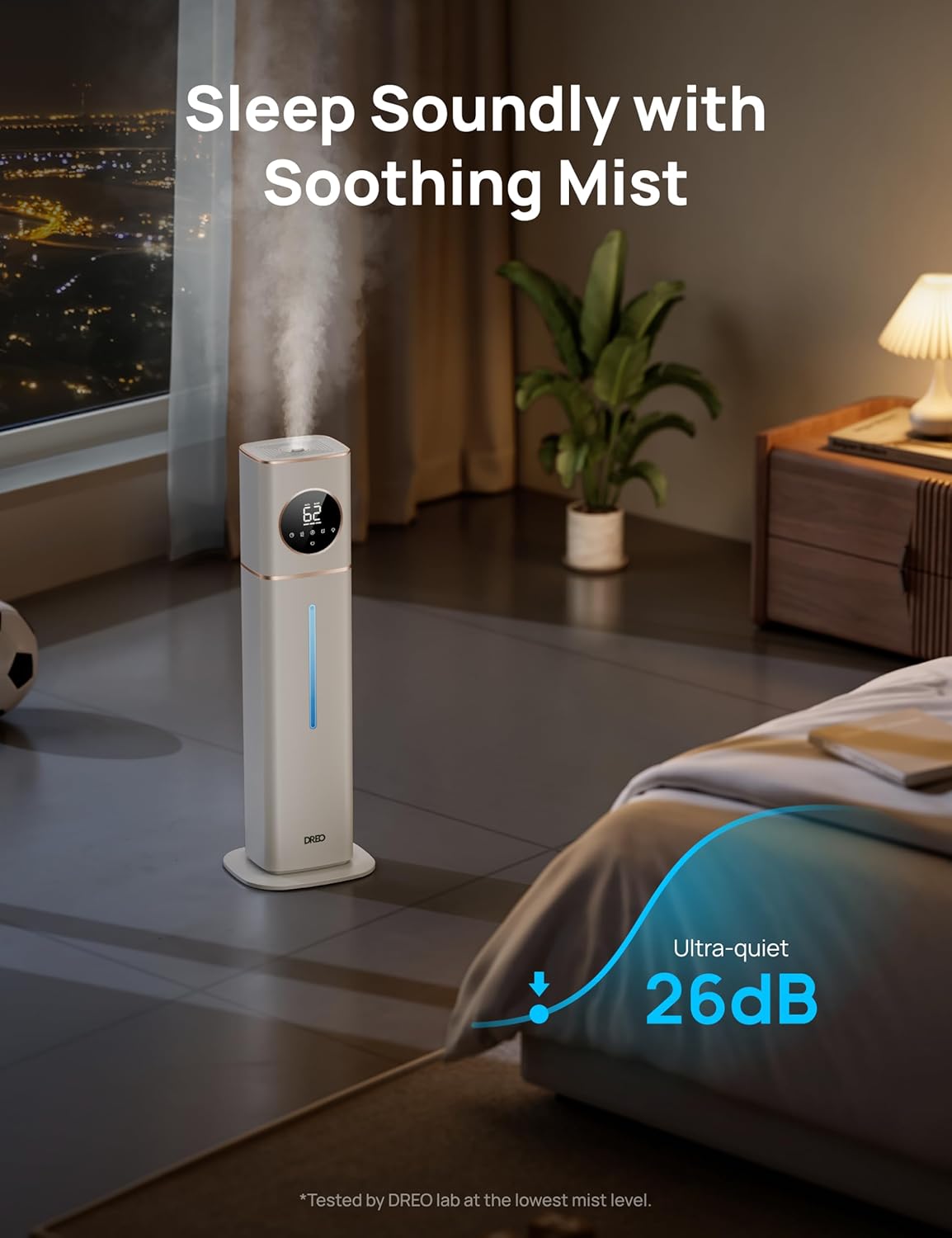 DREO Smart Ultrasonic Humidifier, 100H Runtime for Large Rooms - 3gal - 24hrsmart