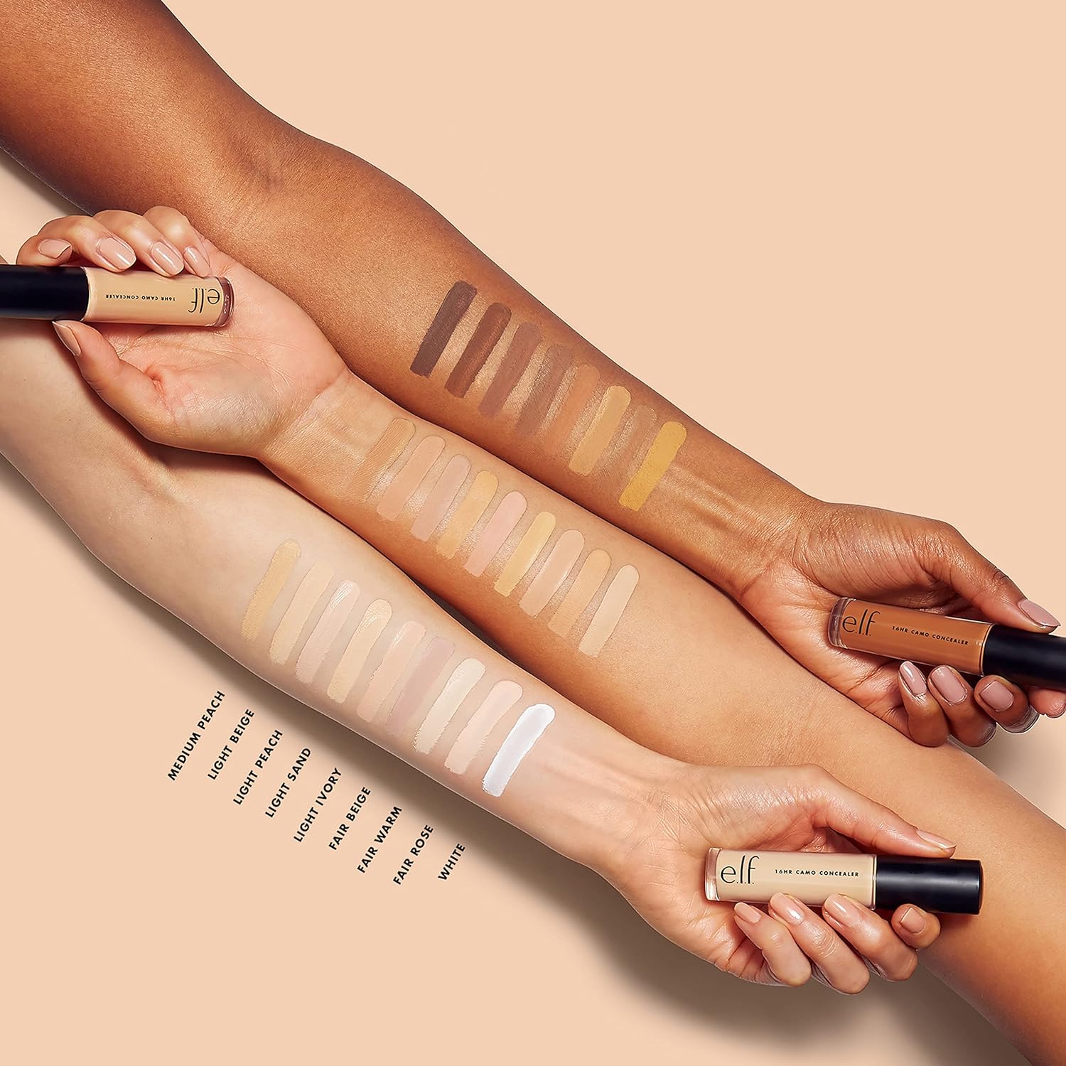 e.l.f. 16HR Camo Concealer, Full Coverage, Highly Pigmented Concealer With Matte Finish, Crease - proof, Vegan & Cruelty - Free, Fair Warm, 0.203 Fl Oz - 24hrsmart