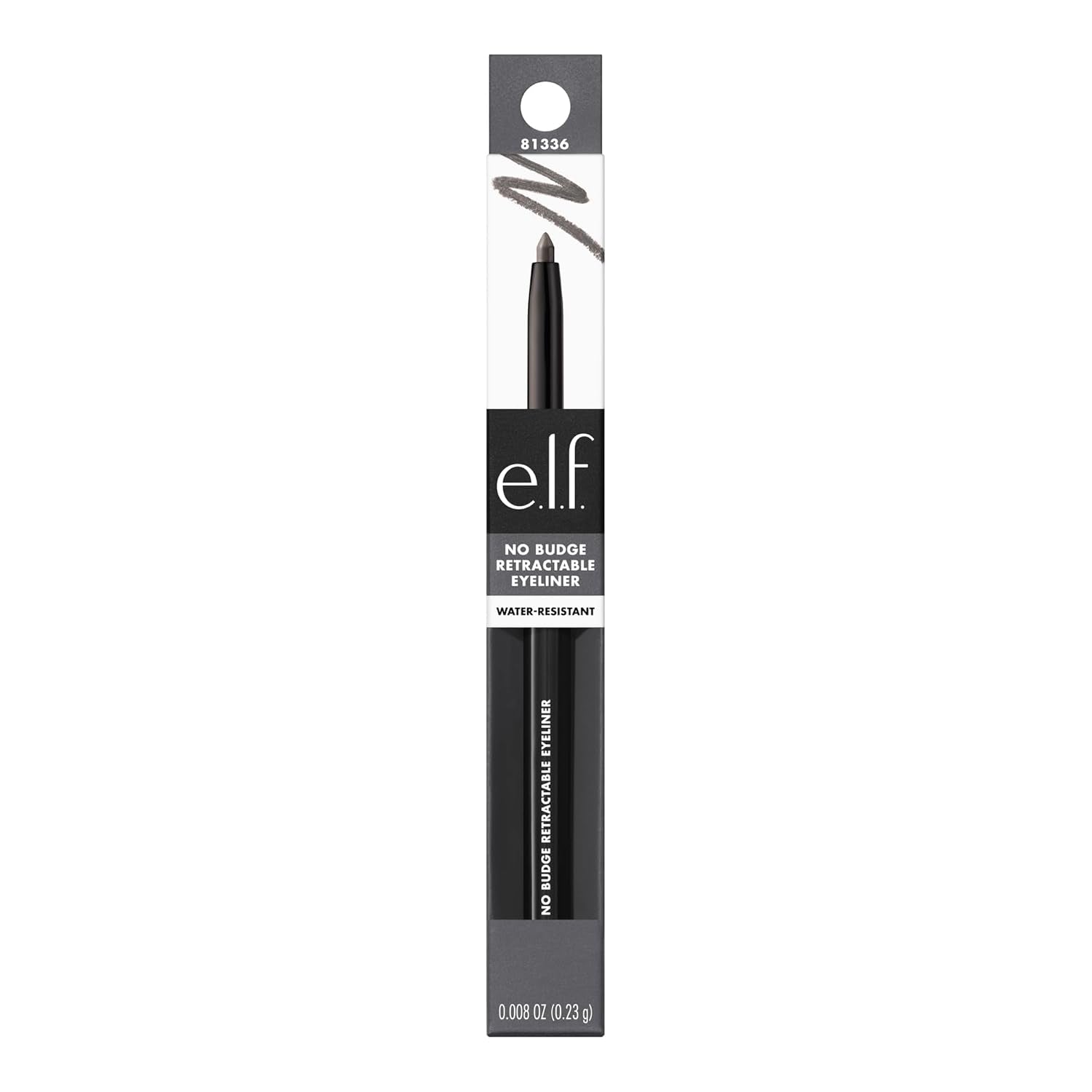 e.l.f. No Budge Retractable Eyeliner, Creamy, Ultra - Pigmented & Waterproof, Creates Bold & Defined Lines, Vegan & Cruelty - Free, Black 0.006 Oz - 24hrsmart