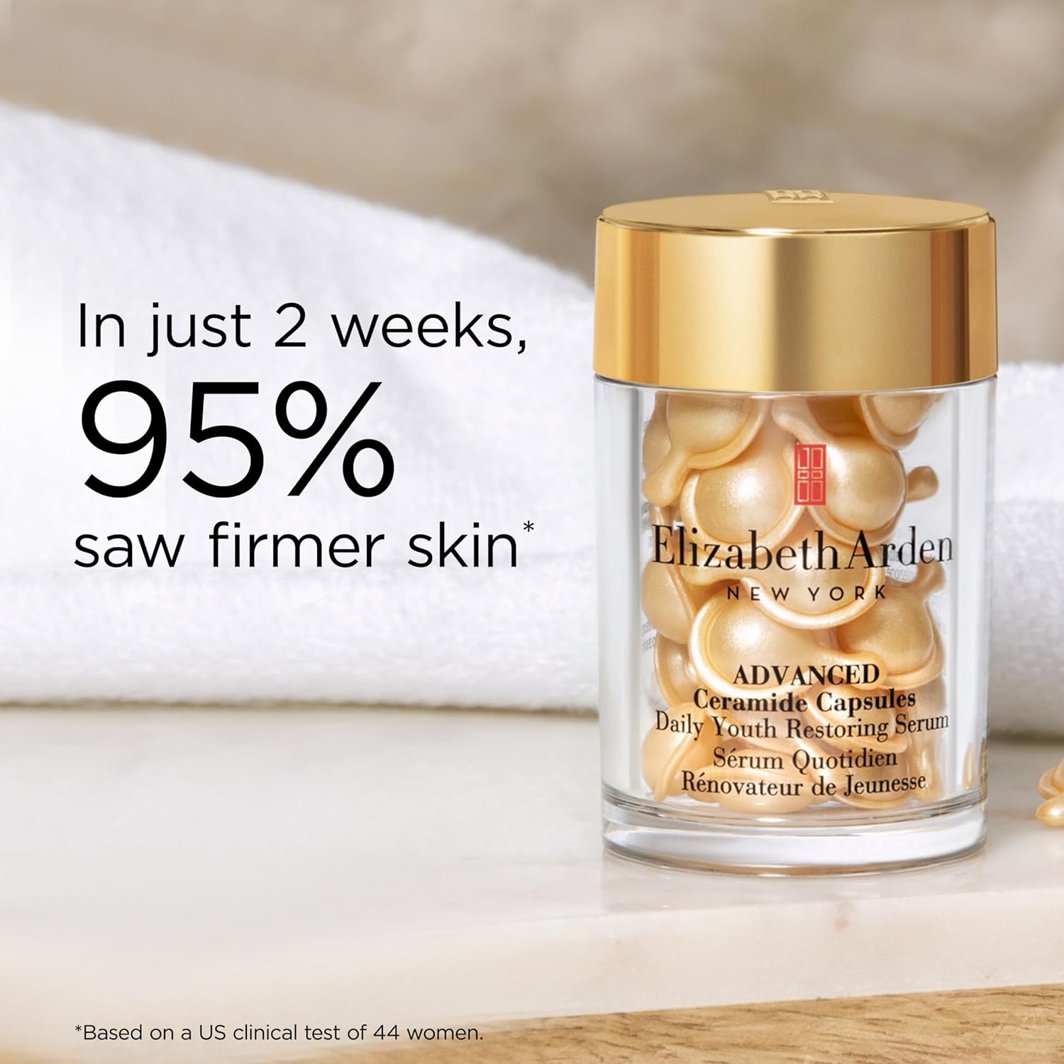 Elizabeth Arden Hyaluronic Acid Ceramide Hydra Plumping Serum 60 Capsules - 24hrsmart