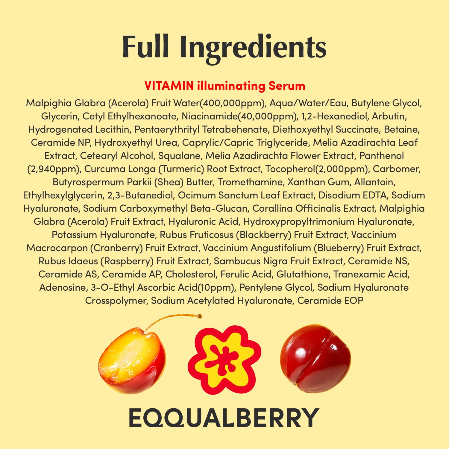 EQQUALBERRY Vitamin Illuminating Serum | Niacinamide 4% + Brightening Vitamin C Face Serum with Hyaluronic Acid & Vitamin E | Dark Spot, Uneven Tone Care | Korean Skincare, 1.01 fl.oz - 24hrsmart