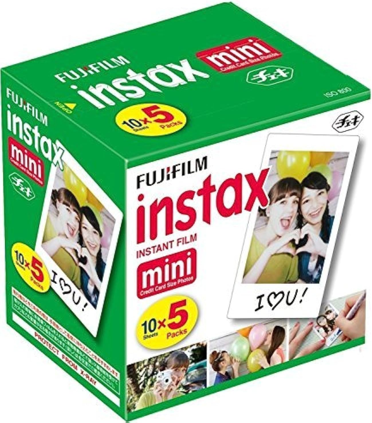 Fujifilm Instax Mini Instant Film, 10 Sheets x 5 Packs (Total 50 Shoots) - 24hrsmart