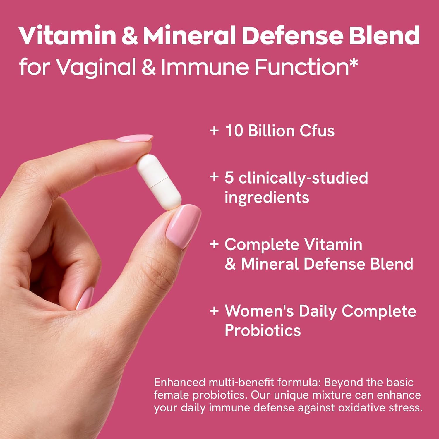 Gynable Vaginal Probiotics for Womem,Female Probiotic for pH Balance with Lactobacillus 5 Billion CFU Probiotics Blend,Selenium - Vitamin D3,Promote Healthy Vaginal Odor & Vaginal Flora,30 Count - 24hrsmart