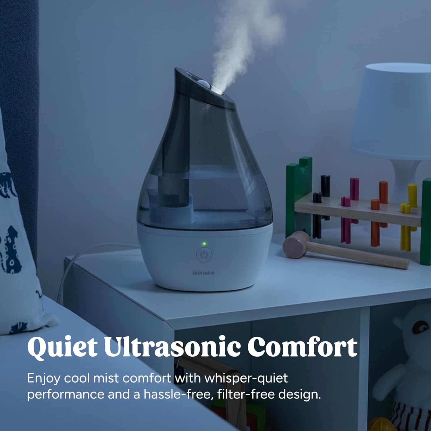 Holmes 0.5gal Virtually Silent Ultrasonic Cool Mist Humidifier - 24hrsmart