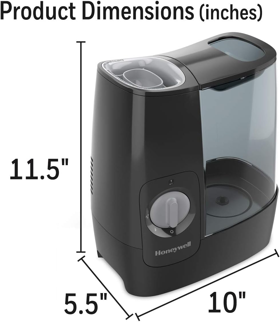 Honeywell HWM845 Warm Mist Humidifier with Essential Oil Cup Filter Free Black - 24hrsmart