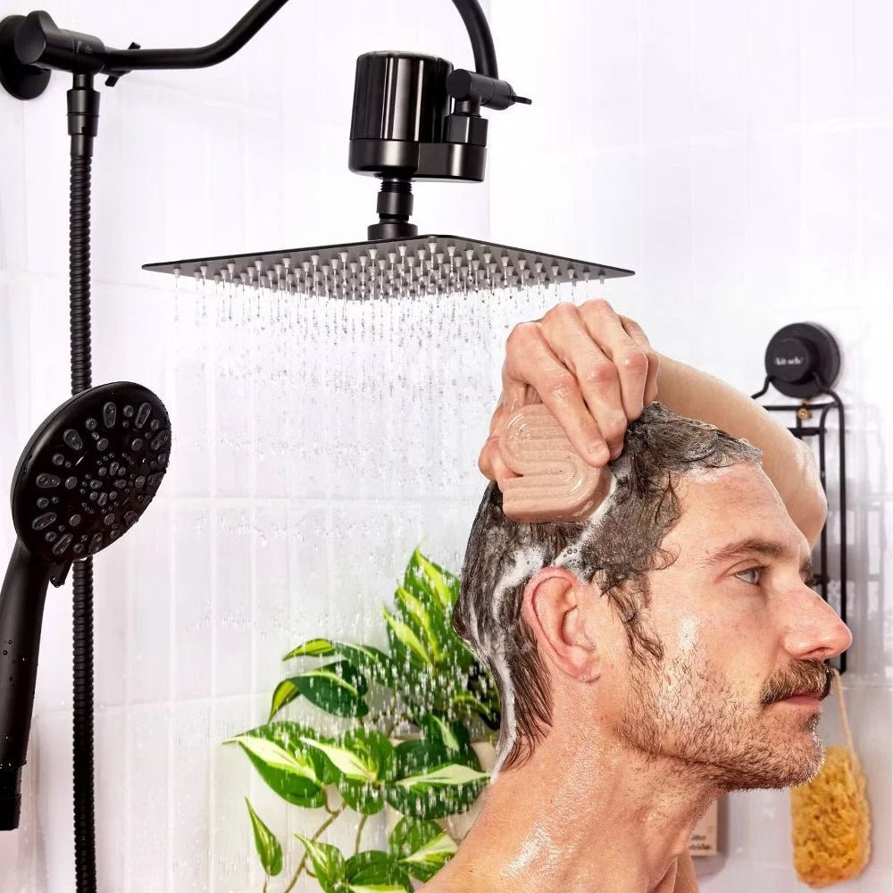 Kitsch Mass Purifying Water Shower Filter – Easy - Twist Installation, Black - 24hrsmart