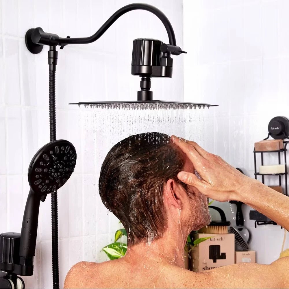 Kitsch Mass Purifying Water Shower Filter – Easy - Twist Installation, Black - 24hrsmart