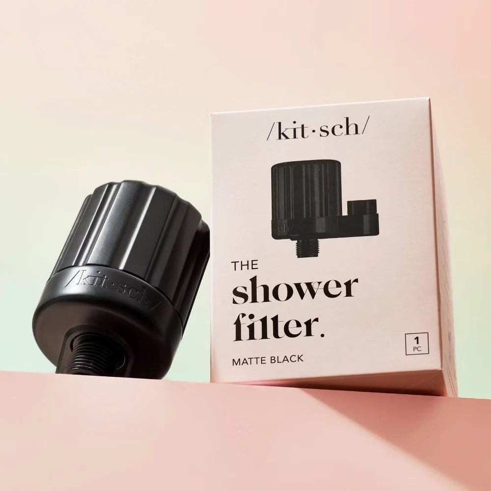 Kitsch Mass Purifying Water Shower Filter – Easy - Twist Installation, Black - 24hrsmart