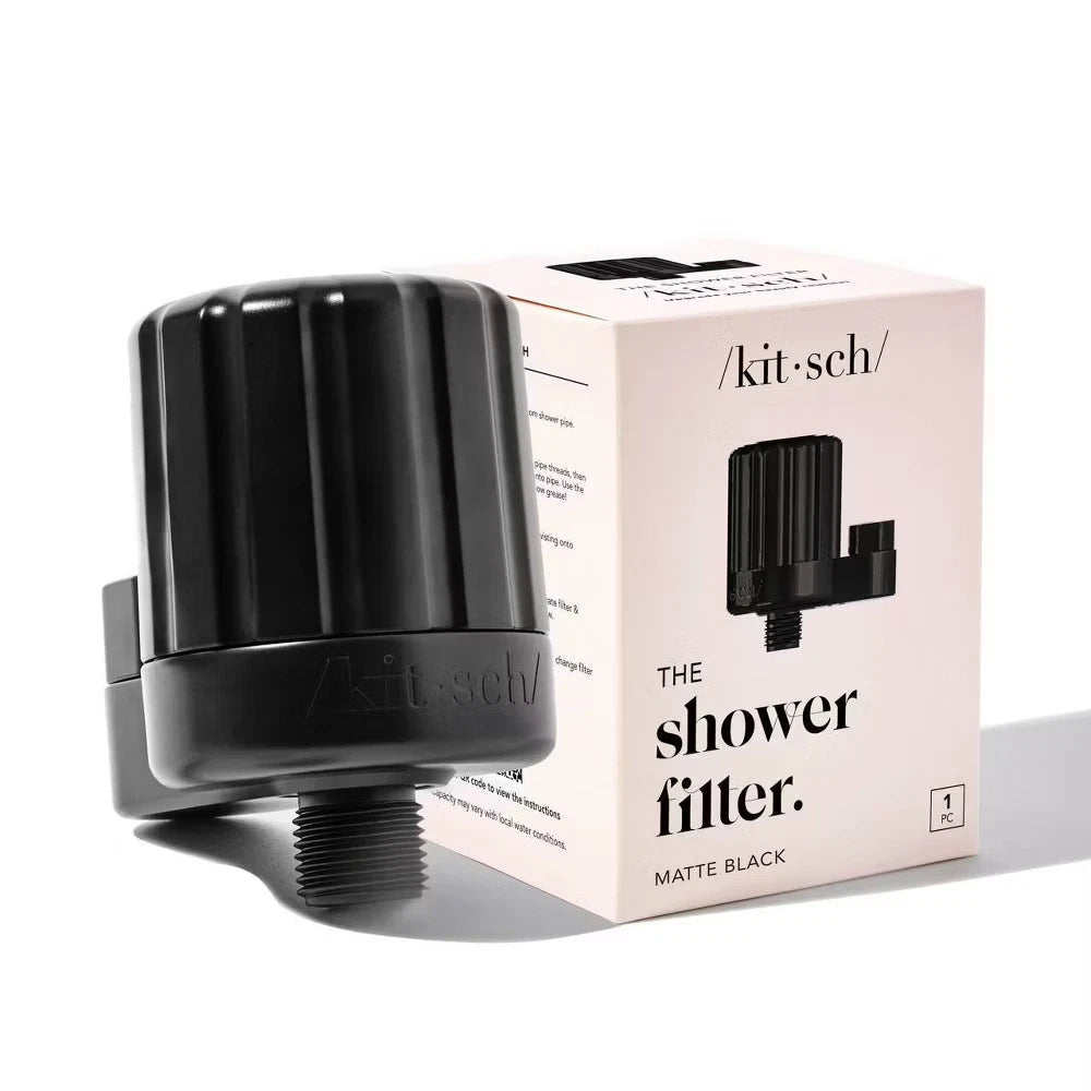 Kitsch Mass Purifying Water Shower Filter – Easy - Twist Installation, Black - 24hrsmart