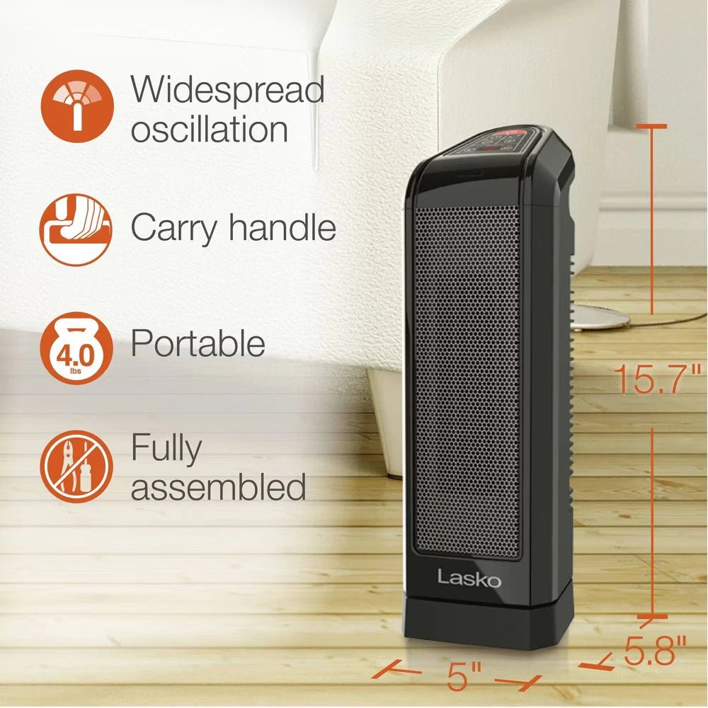Lasko Digital Ceramic Tower Heater with Remote Control CT16670 - 24hrsmart