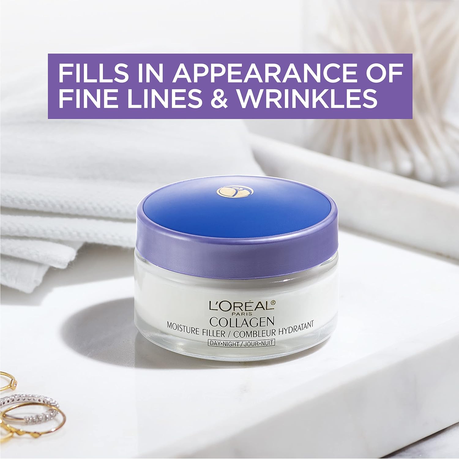 L'Oreal Paris Collagen Daily Face Moisturizer, Reduce Wrinkles, Face Cream 3.4 oz - 24hrsmart