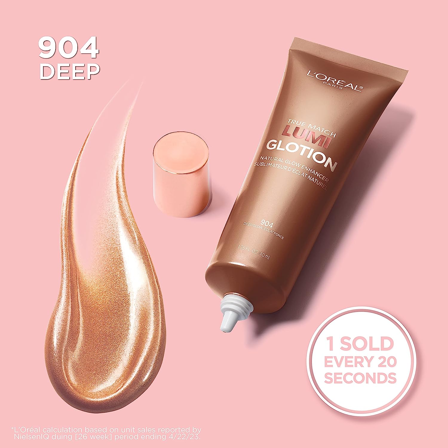 L’Oréal Paris Makeup True Match Lumi Glotion, Natural Glow Enhancer, Illuminator Highlighter Skin Tint, for an All Day Radiant Glow, Deep, 1.35 Ounces - 24hrsmart