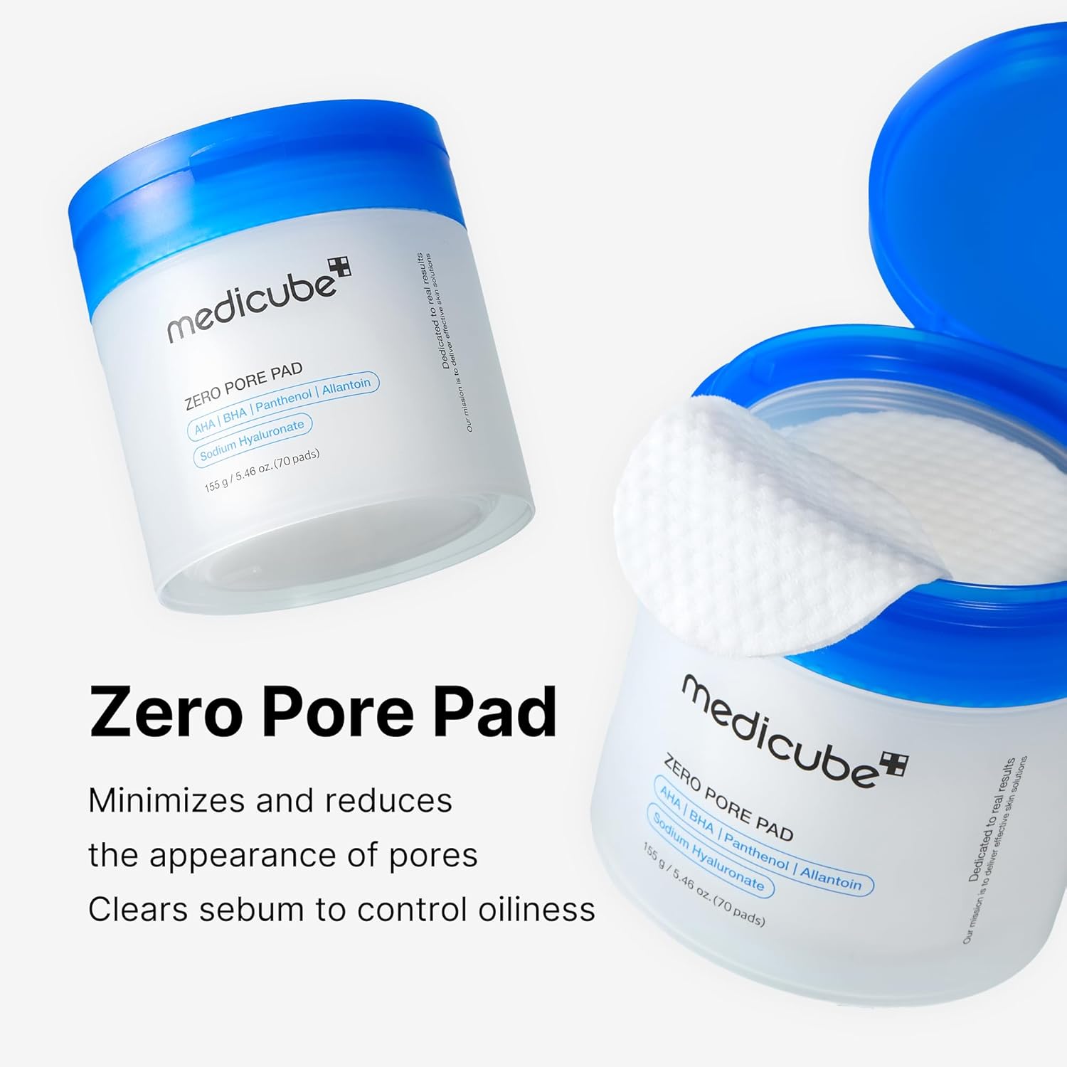 Medicube Zero Pore Pads 2.0 – Dual - Textured Exfoliating Toner Pads with 4.5% AHA & 0.45% BHA – 70 Pads - 24hrsmart