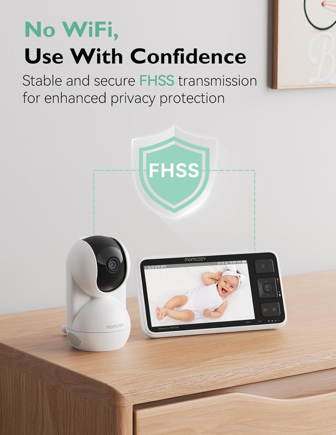 Momcozy 5.5" Video Baby Monitor BM03 - White - 24hrsmart