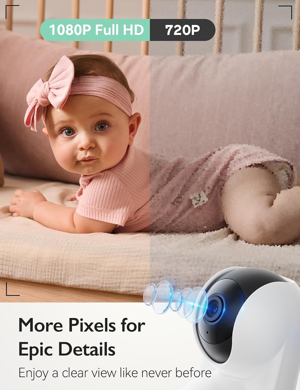 Momcozy 5.5" Video Baby Monitor BM03 - White - 24hrsmart