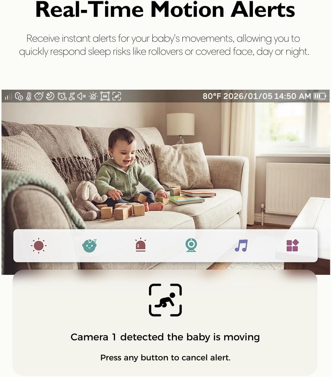 Momcozy 5.5" Video Baby Monitor BM03 - White - 24hrsmart