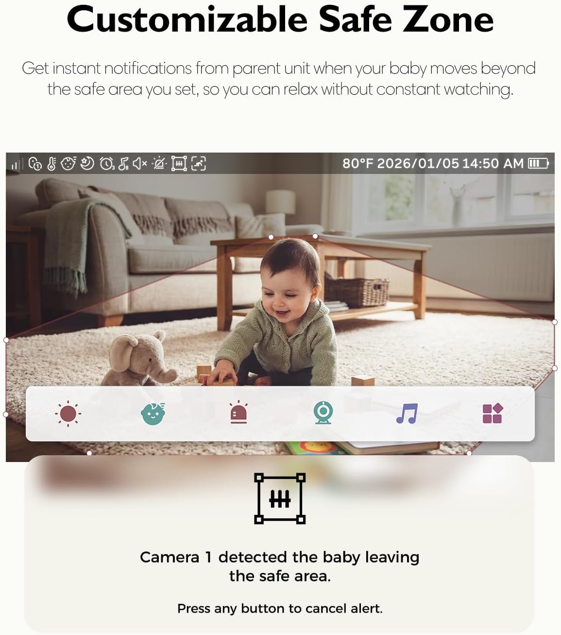 Momcozy 5.5" Video Baby Monitor BM03 - White - 24hrsmart