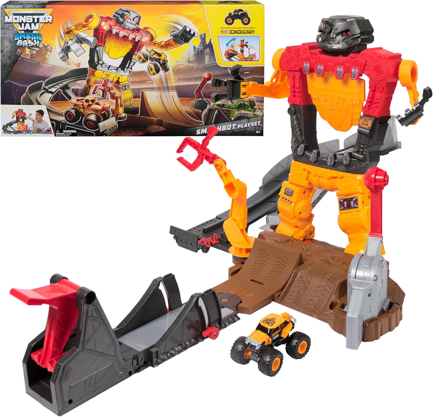 Monster Jam Smash & Bash Toy Vehicle Playset - 1:64 Scale - 24hrsmart