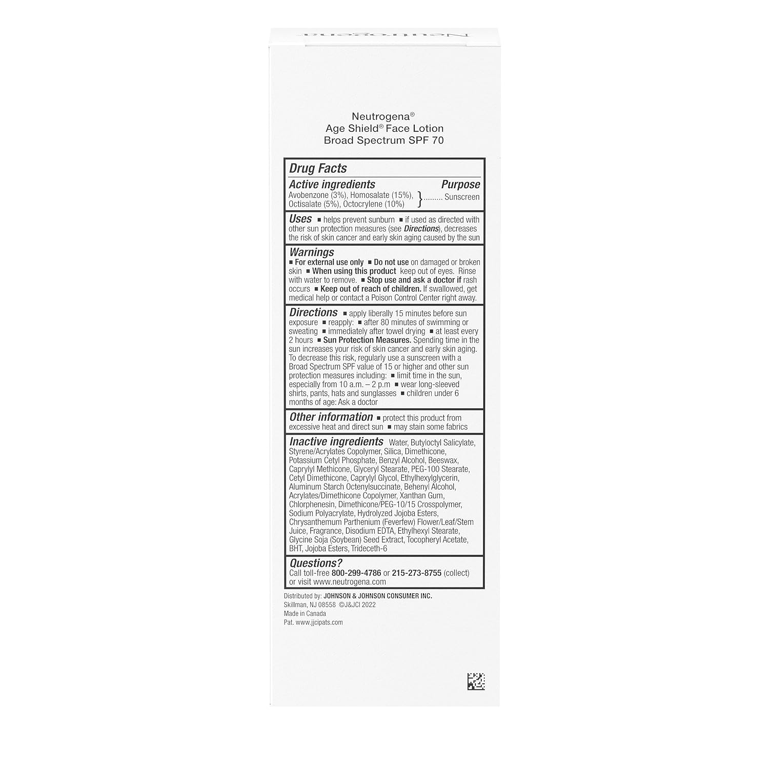 Neutrogena Age Shield Face Oil - Free Sunscreen Lotion with Broad Spectrum SPF 70, Non - Comedogenic Moisturizing Sunscreen to Help Prevent Signs of Aging, PABA - Free, 3 fl. oz (Pack of 3) - 24hrsmart