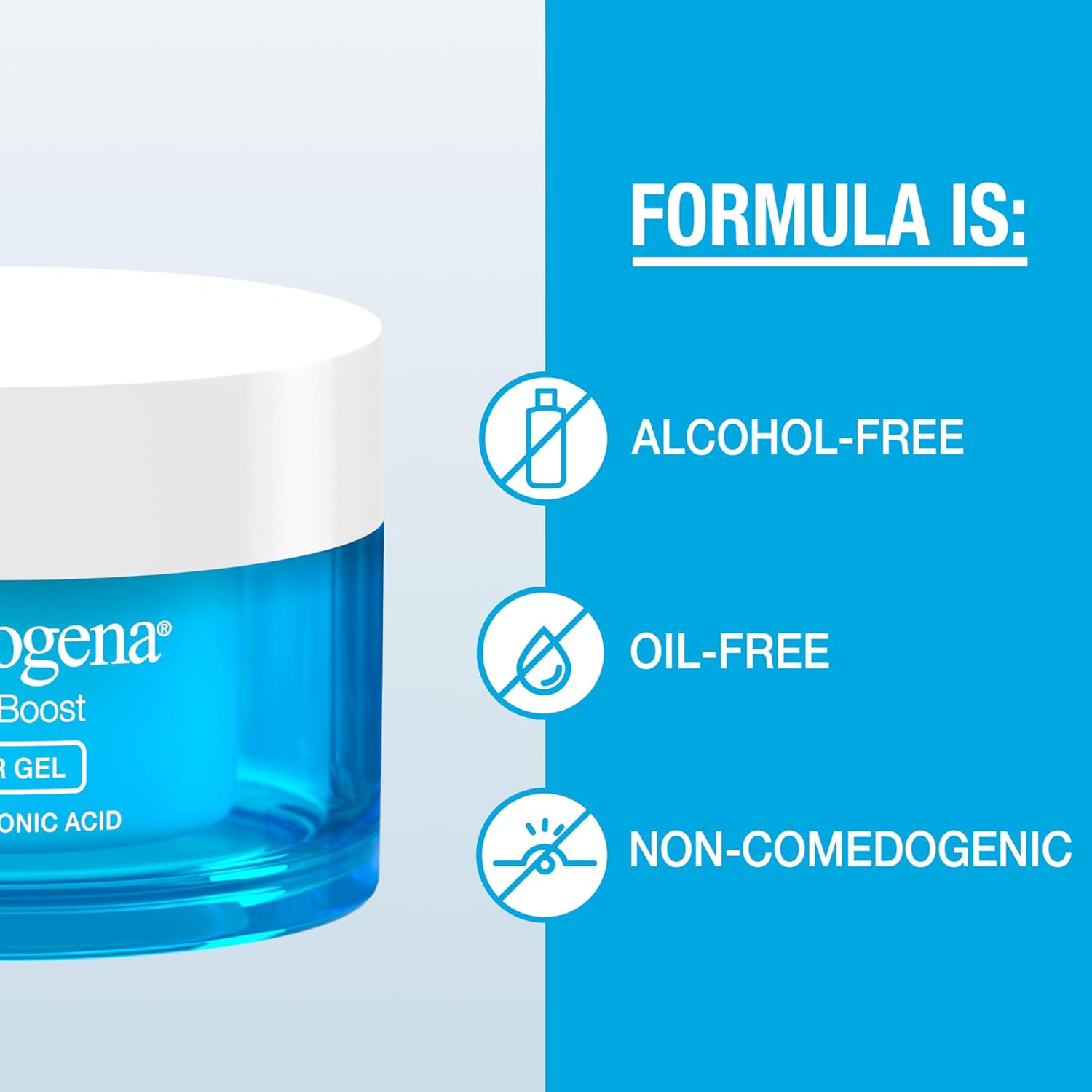 Neutrogena Hydro Boost Face Moisturizer with Hyaluronic Acid for Dry Skin, Oil - Free and Non - Comedogenic Water Gel Face Lotion, 1.7 oz - 24hrsmart