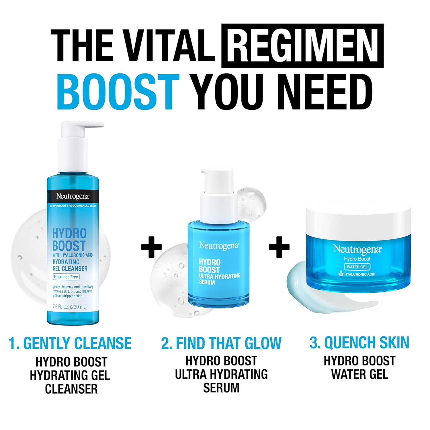 Neutrogena Hydro Boost Face Moisturizer with Hyaluronic Acid for Dry Skin, Oil - Free and Non - Comedogenic Water Gel Face Lotion, 1.7 oz - 24hrsmart