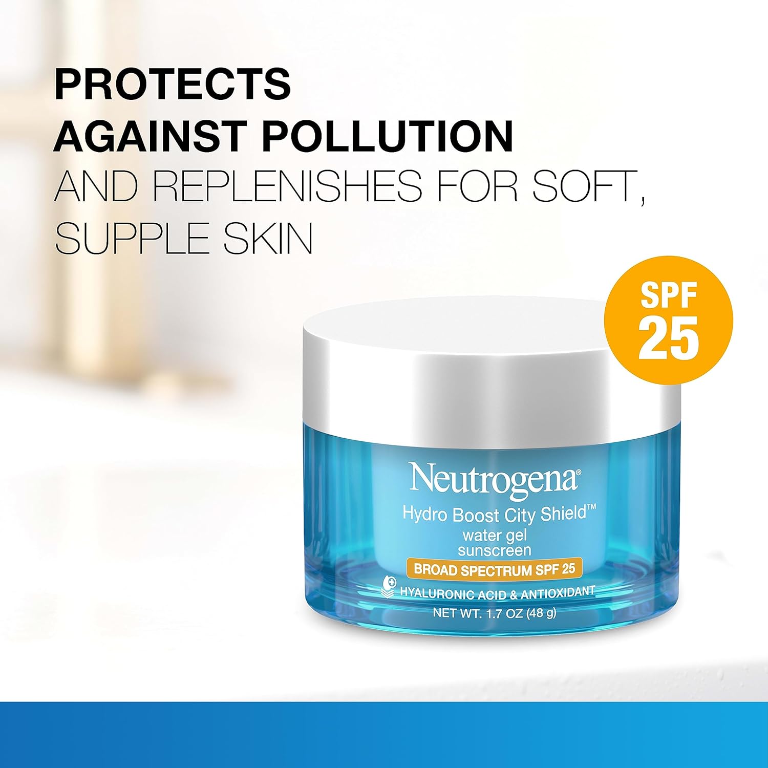 Neutrogena Hydro Boost Face Moisturizer with SPF 25, Hydrating Facial Sunscreen, Oil - Free and Non - Comedogenic Water Gel Face Lotion 1.7 oz - 24hrsmart
