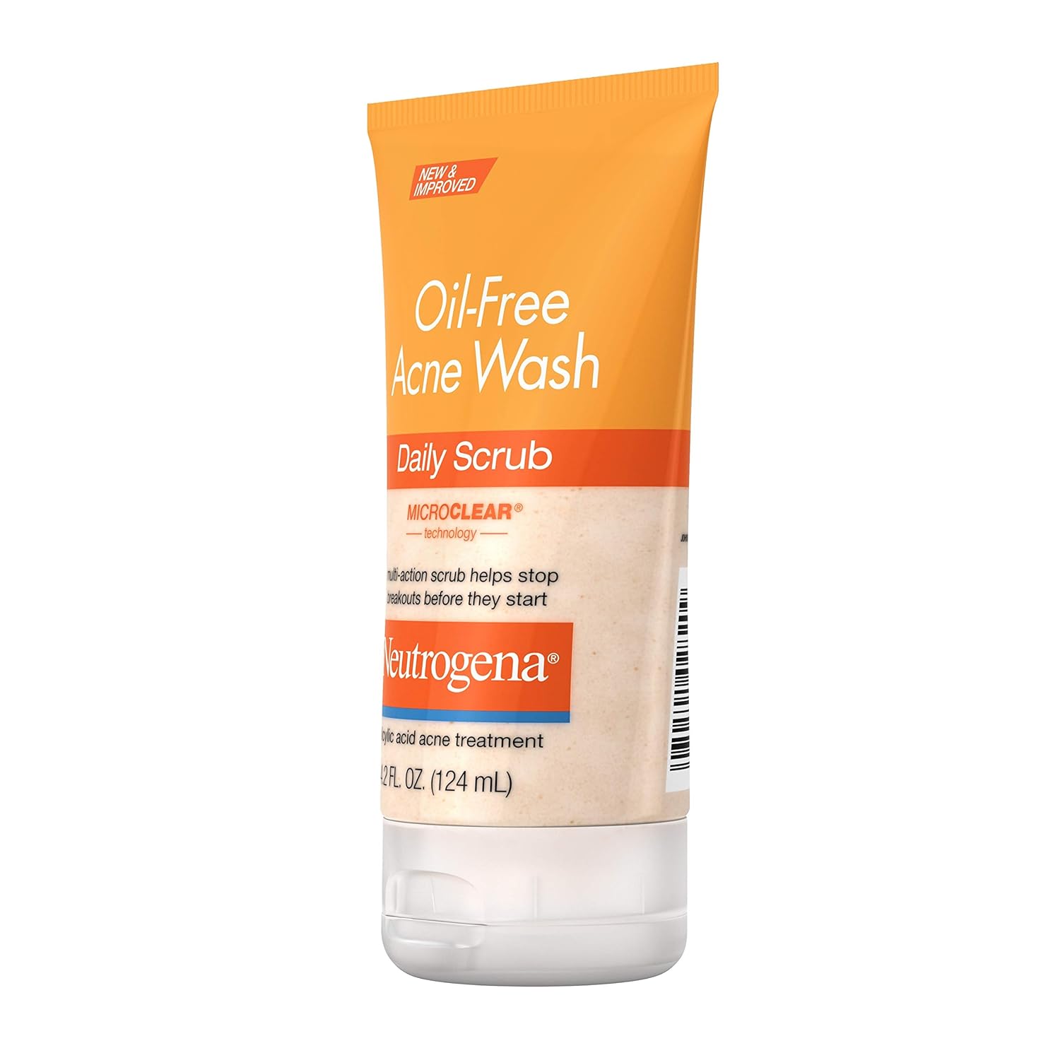 Neutrogena Oil - Free Acne Face Scrub, 2% Salicylic Acid Acne Treatment Medicine, Daily Face Wash to help Prevent Breakouts, Oil Free Exfoliating Facial Cleanser for Acne - Prone Skin, 4.2 fl. oz - 24hrsmart