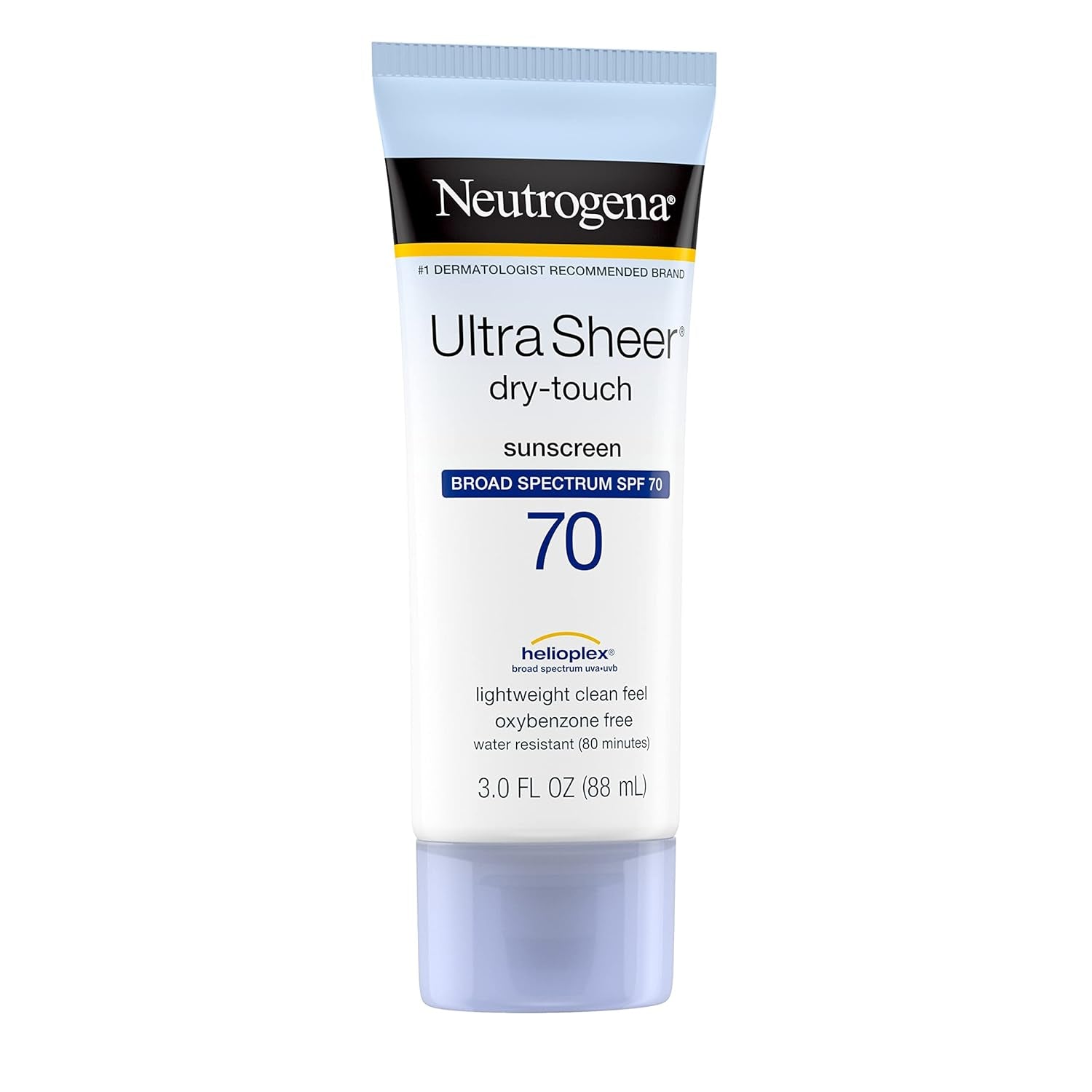 Neutrogena Ultra Sheer Dry - Touch Water Resistant and Non - Greasy Sunscreen Lotion with Broad Spectrum SPF 70, 3 Fl Oz (Pack of 1) - 24hrsmart