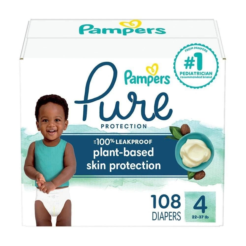 Pampers Pure Protection Diapers Pack - Size 4 - 108ct - 24hrsmart