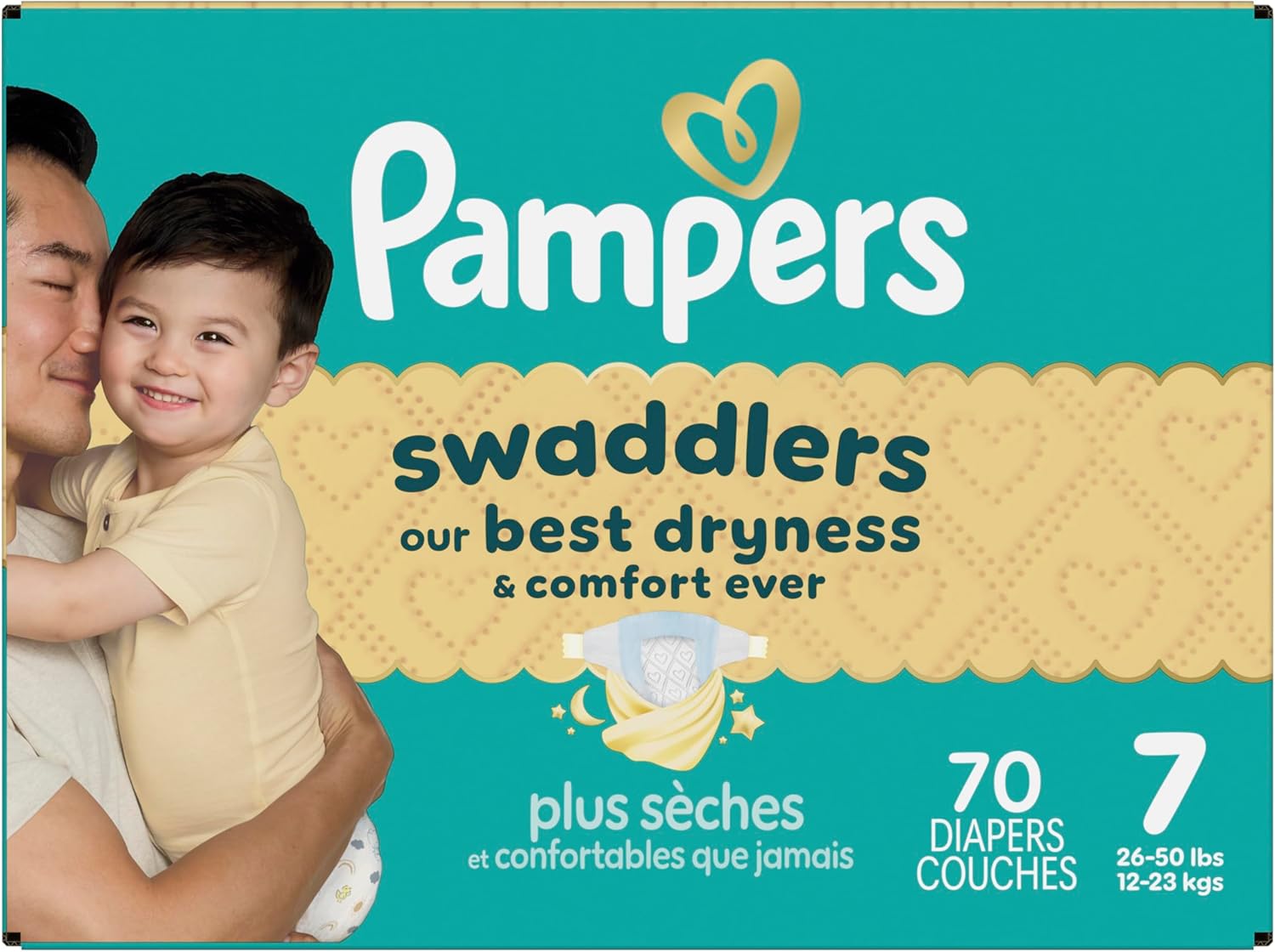 Pampers Swaddlers Active Baby Diapers - Size 7, 70 Count Enormous Pack - 24hrsmart
