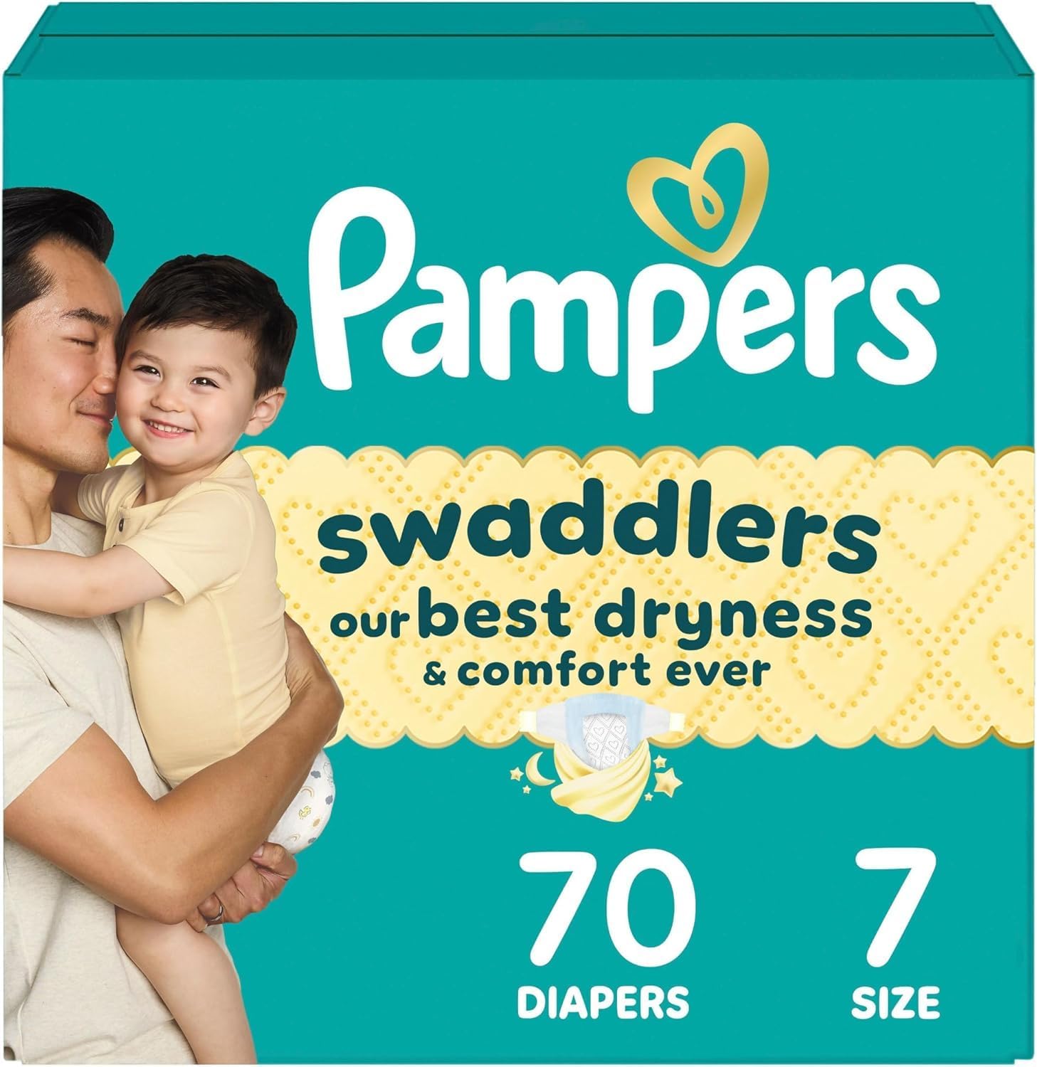 Pampers Swaddlers Active Baby Diapers - Size 7, 70 Count Enormous Pack - 24hrsmart